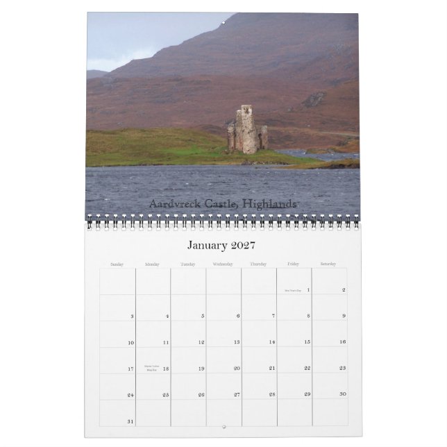 2011 schottische Schlösser Kalender (Jan 2027)