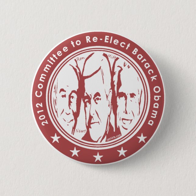 2012 Ausschuss zur Wiederwahl von Barack Obama Button (Vorderseite)