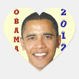 2012 BARACK OBAMA_ Herz-Aufkleber