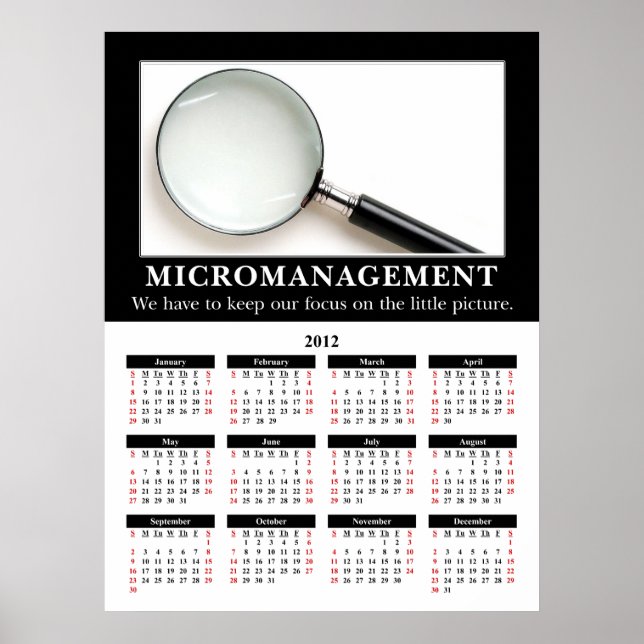 2012 Demotivational Wall Calendar: Micromanagement Poster (Vorne)