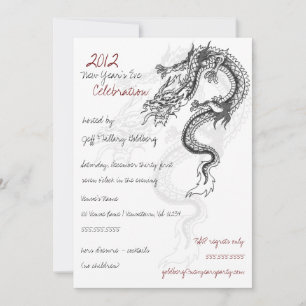 2012 Einladungen zum Party des Drachen zu Silveste