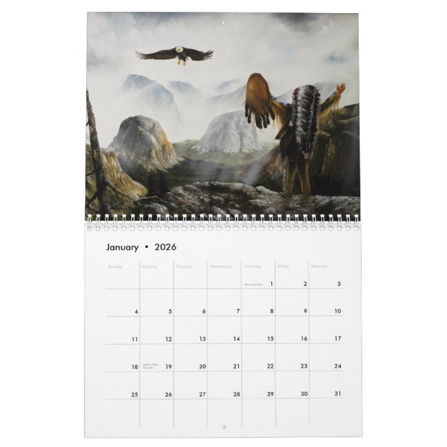 2012 Kunst im Südwesten und im Amerikanische Urein Kalender (Jan 2026)