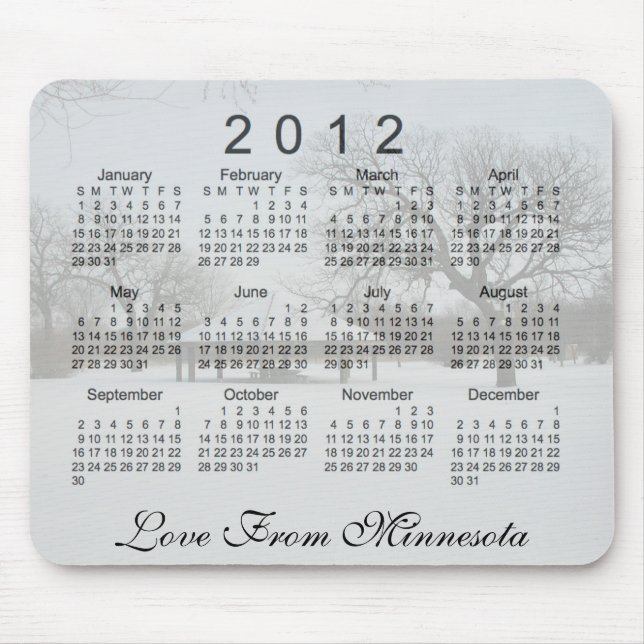 2012 Landschaftskalender Mousepad (Vorne)