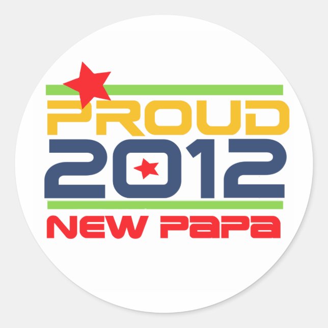 2012 Papa-T - Shirt und Geschenke Runder Aufkleber (Vorderseite)