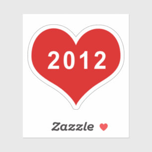 2012 Rotes Liebe Herz Vinyl Sticker