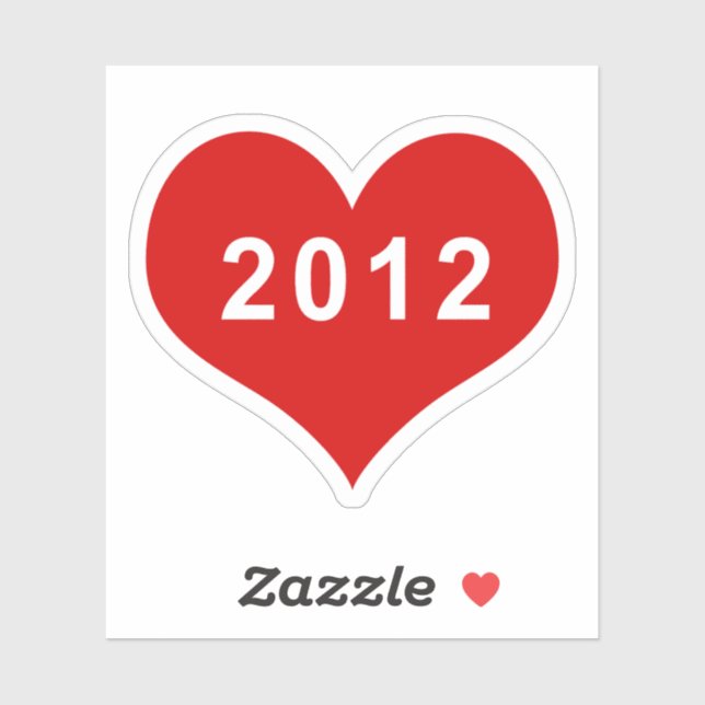 2012 Rotes Liebe Herz Vinyl Sticker (Blatt)