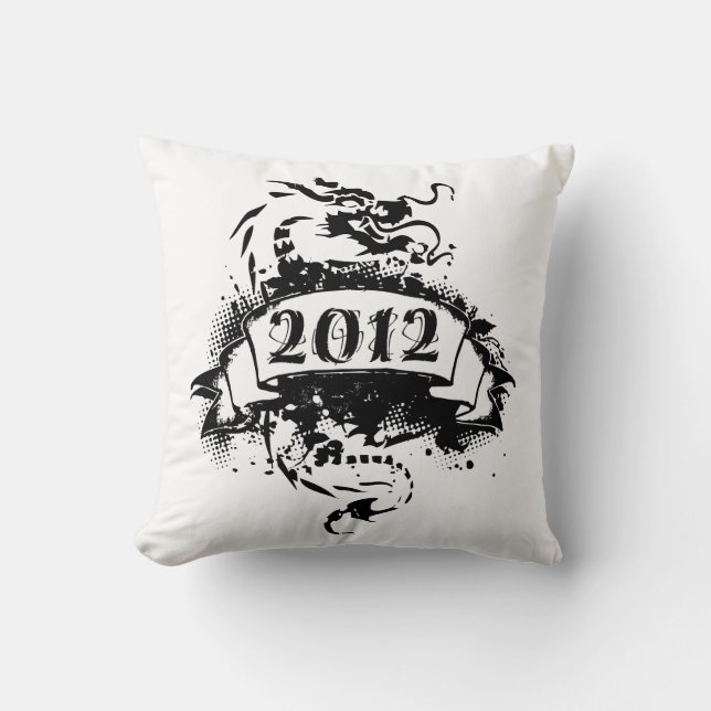 2012 - Schwarzer Drache - Kissen (Vorderseite)