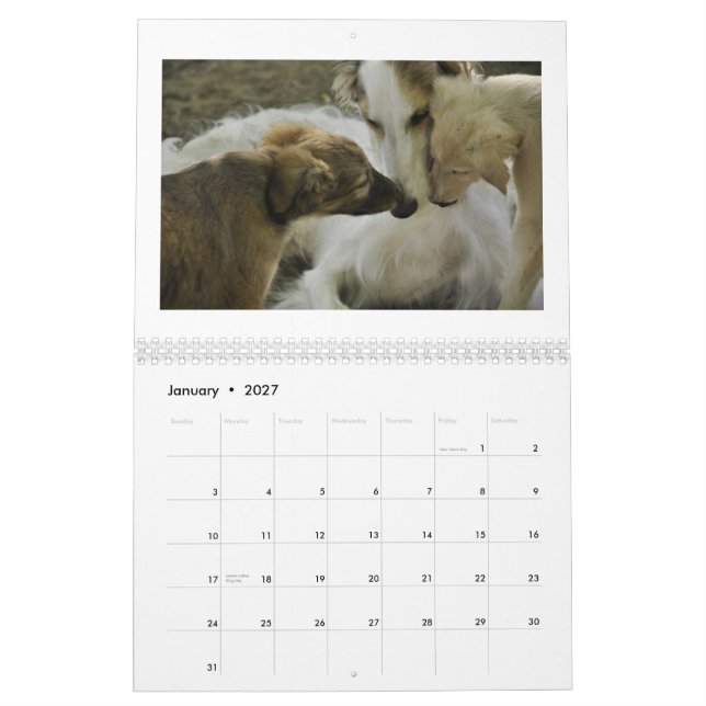 2012 seidenes Windhounds Kalender (Jan 2027)