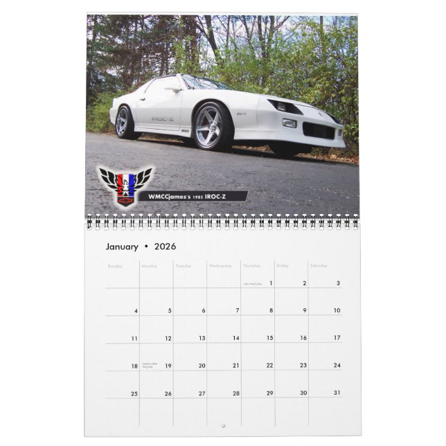 2013 calendrier du Michigan FBody - janvier à mars (Jan 2026)