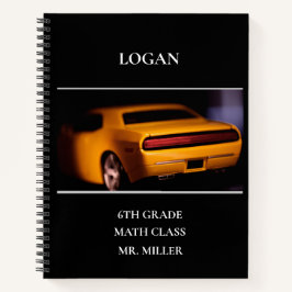 2013 Gelbes Muskelwagen Custom School Klassenzimme Notizbuch