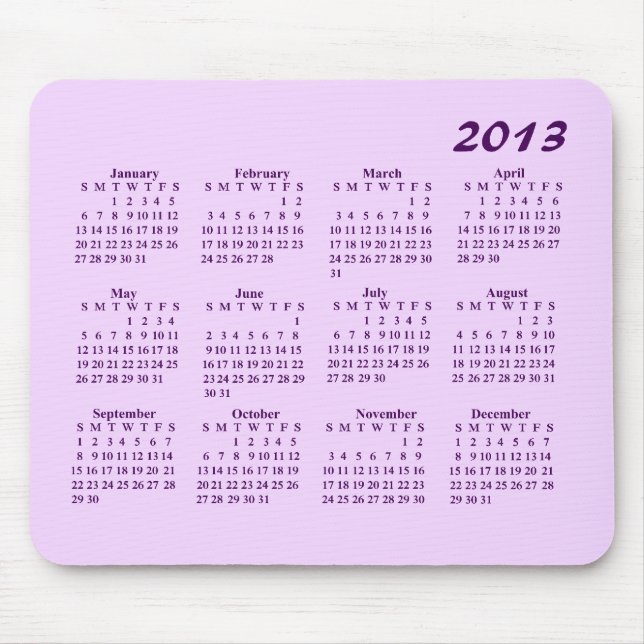 2013 Kalender-Mauspad Mousepad (Vorne)