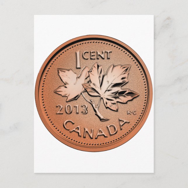 2013 Kanadischer Penny Postkarte (Vorderseite)