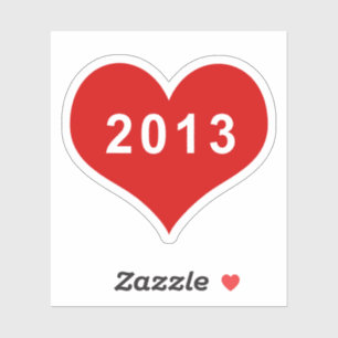 2013 Rotes Liebe Herz Vinyl Sticker