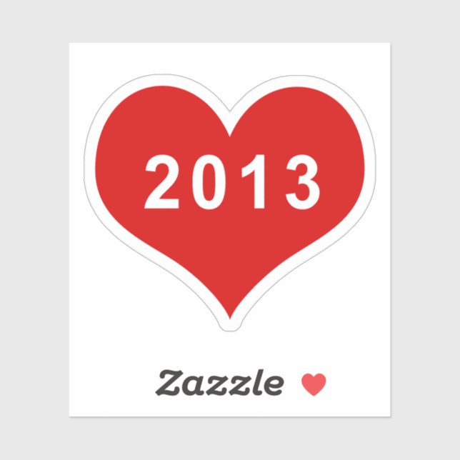 2013 Rotes Liebe Herz Vinyl Sticker (Blatt)