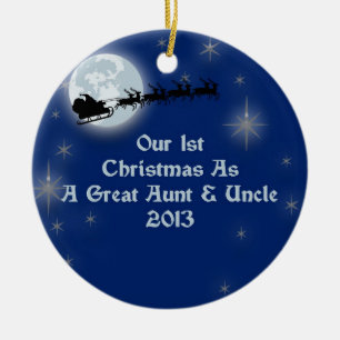 2013 unser 1. Weihnachten als Großtante und Onkel Keramikornament