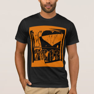 2013 - vintage noir et orange - T-shirt