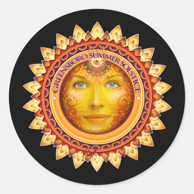2014 Greensboro Summer Solstice Festival Souvenir Runder Aufkleber (Vorderseite)