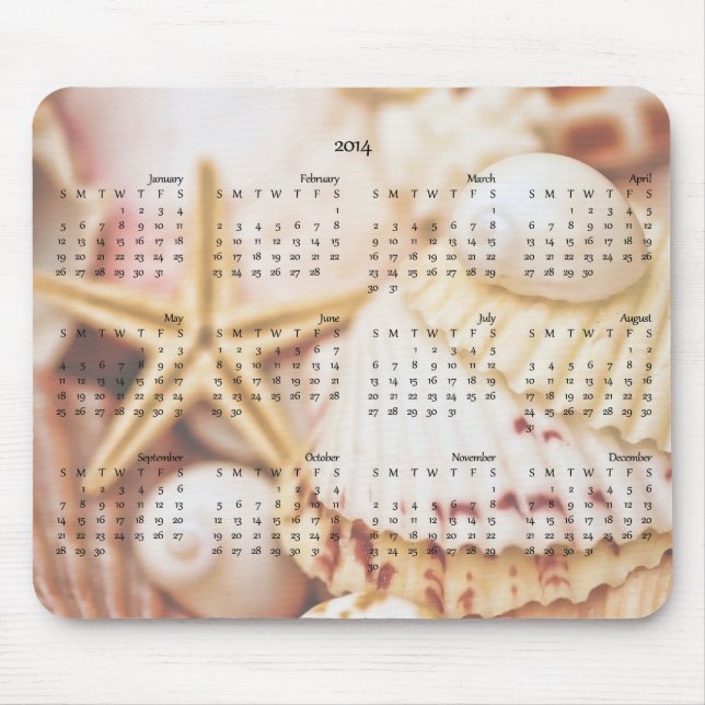 2014 Kalender - Seashell Mousepad (Vorne)
