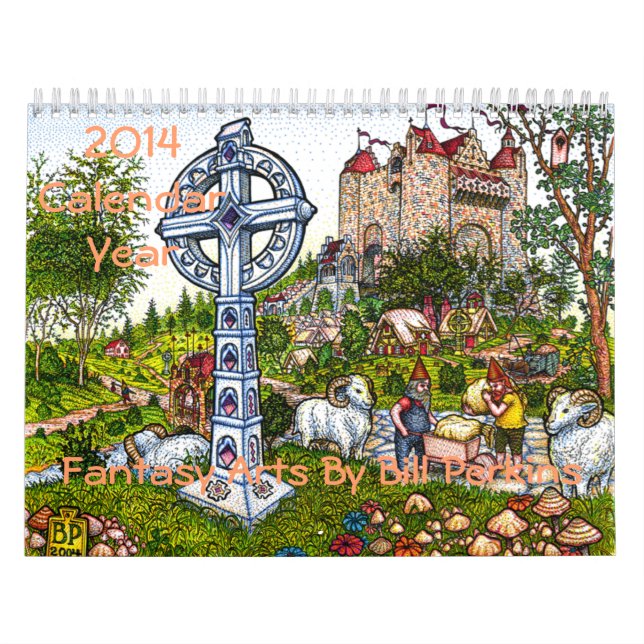 2014 Kalenderjahr - Fantasie-Künste durch Bill Kalender (Titelbild)