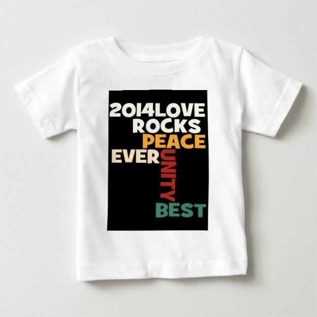 2014 Liebe Rocks Peace Art Print Baby T-shirt (Vorderseite)
