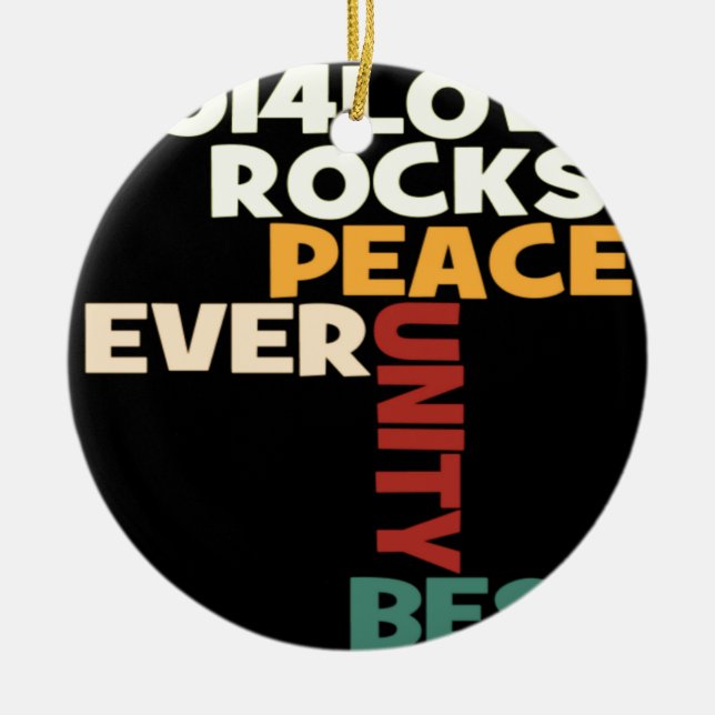2014 Liebe Rocks Peace Art Print Keramik Ornament (Vorne)