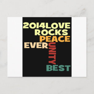 2014 Liebe Rocks Peace Art Print Postkarte