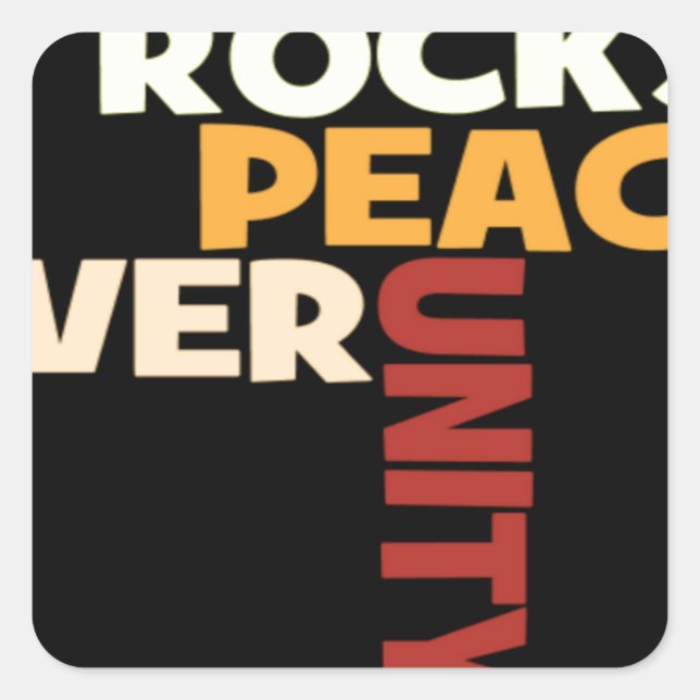 2014 Liebe Rocks Peace Art Print Quadratischer Aufkleber (Vorderseite)