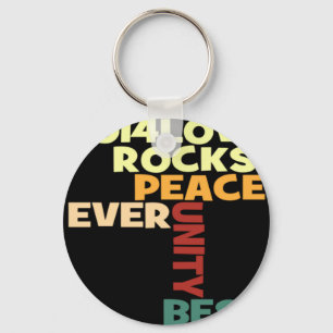 2014 Love Rocks Peace Kunstausdruck Schlüsselanhänger