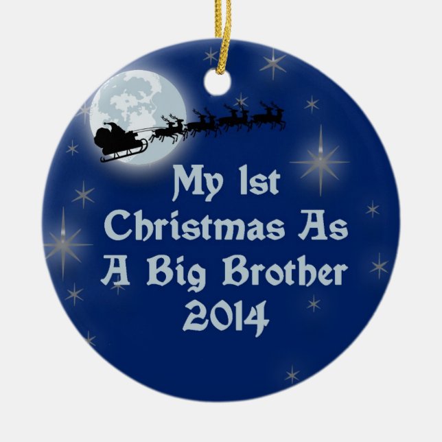 2014 mein 1. Weihnachten als großer Bruder Keramikornament (Vorne)