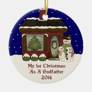 2014 mein 1. Weihnachten als Pate Keramik Ornament
