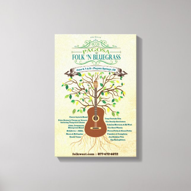 2014 Pagosa Folk 'N Bluegrass Poster Leinwanddruck (Vorderseite)