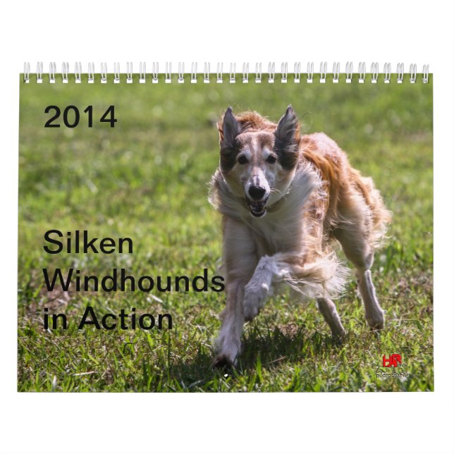 2014 seidenes Windhounds in Aktion 1-6 Kalender (Titelbild)