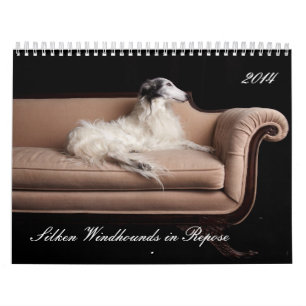 2014 seidenes Windhounds in Ruhe 1-4 Kalender