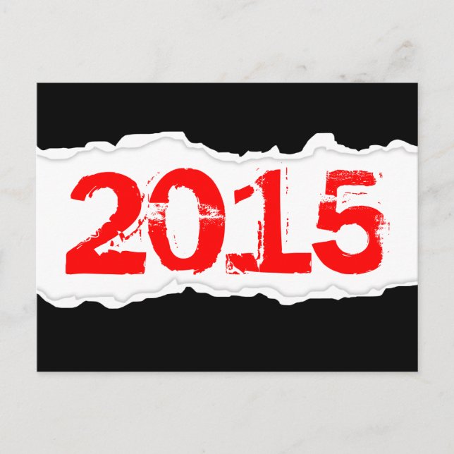 2015 (gerissenes Papier) Postkarte (Vorderseite)
