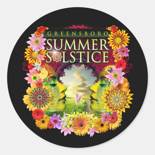 2015 Greensboro Summer Solstice Festival Souvenir Runder Aufkleber (Vorderseite)