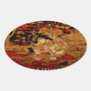 2015 Jahr der Rammschaf- oder -ziege - Oval-Aufkle Ovaler Aufkleber