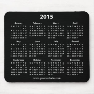 2015 Kalender Schwarz-Weiß Geschäftlich Mousepad