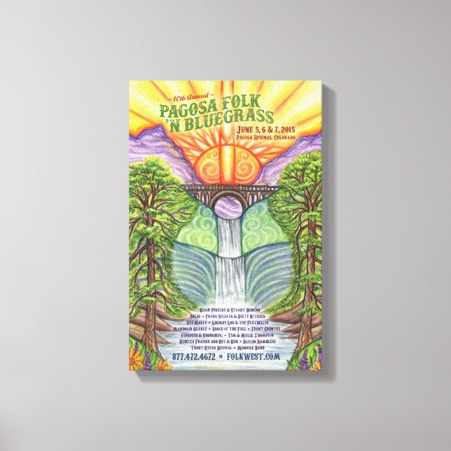 2015 Pagosa Folk 'N Bluegrass Poster Leinwanddruck (Vorderseite)