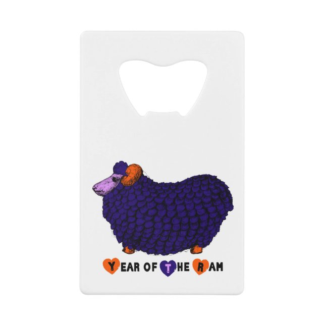 2015 Ram Sheep Goat Year Kreditkarte Flasche Opene Geldkarten Flaschenöffner (Vorderseite)
