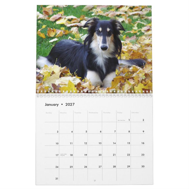 2015 seidenes Windhounds Kalender (Jan 2027)