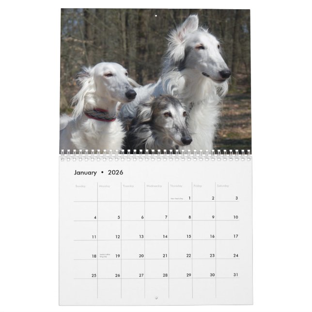 2015 seidenes Windhounds Kalender (Jan 2026)