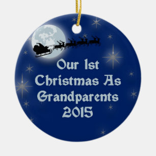 2015 unser 1. Weihnachten als Großeltern Keramik Ornament