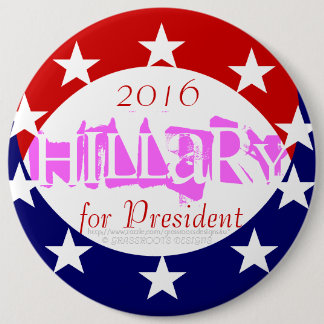 2016 6" rosa Münze deckt Hillary für Präsidenten Button