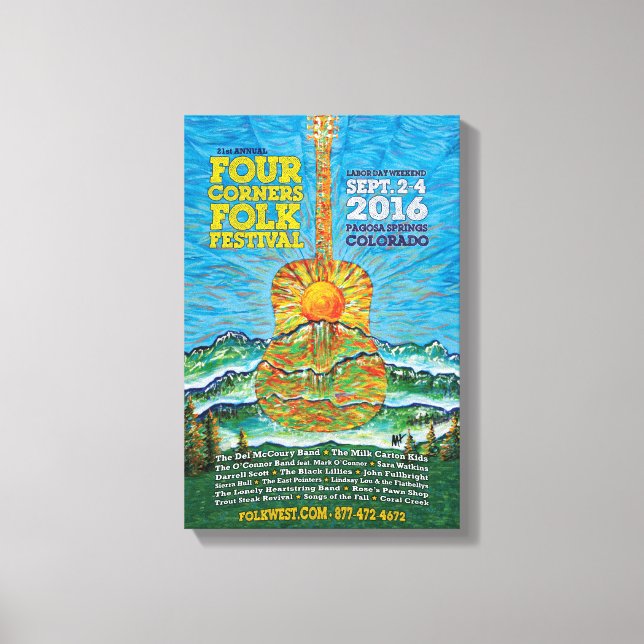 2016 Four Corners Folk Festival Poster Leinwanddruck (Vorderseite)