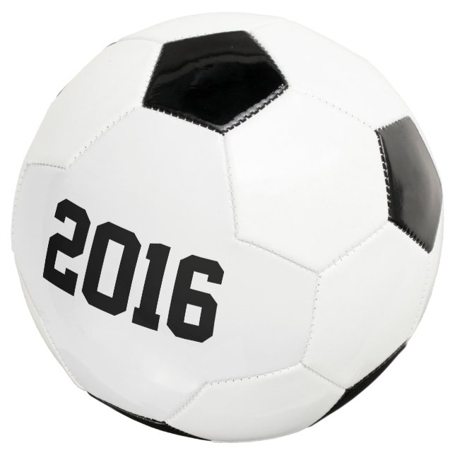 2016 Frohes neues Jahr, Fußball Schwarz und Weiß (Dreiviertel)