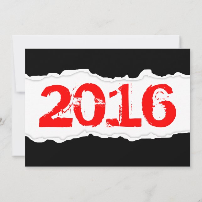 2016 (gerissenes Papier) Einladung (Vorderseite)