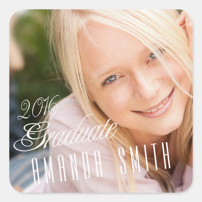 2016 Grad Girly Foto Abschluss Stickers (Vorderseite)