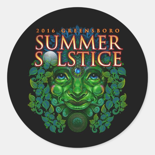 2016 Greensboro Summer Solstice Festival Souvenir Runder Aufkleber (Vorderseite)