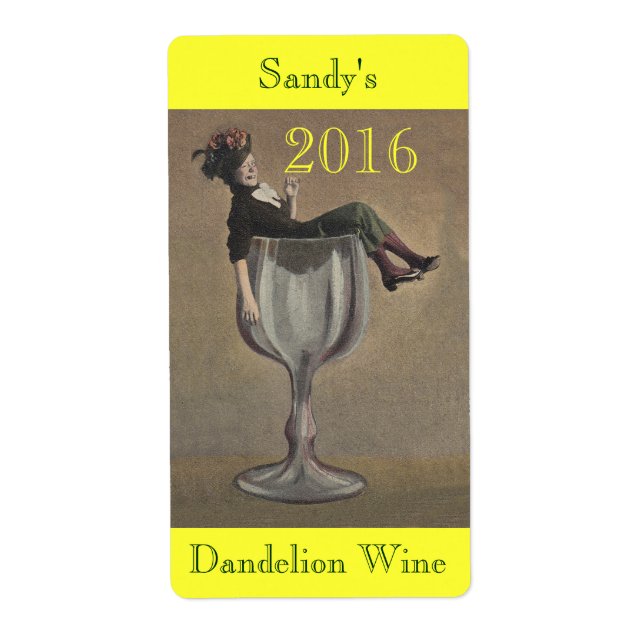2016 Hausgemachte Dandelion Wine Lady Labels (Vorne)