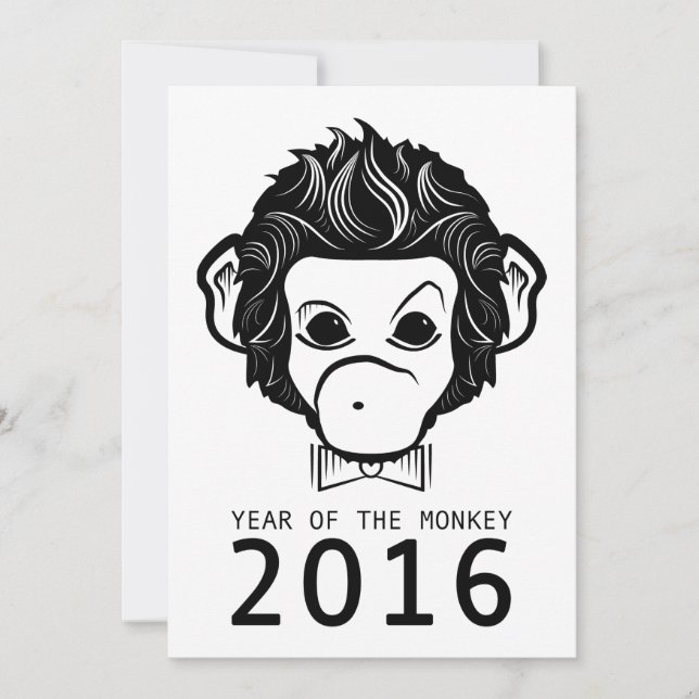 2016 Jahr des Affen (Bowtie) Einladung (Vorderseite)